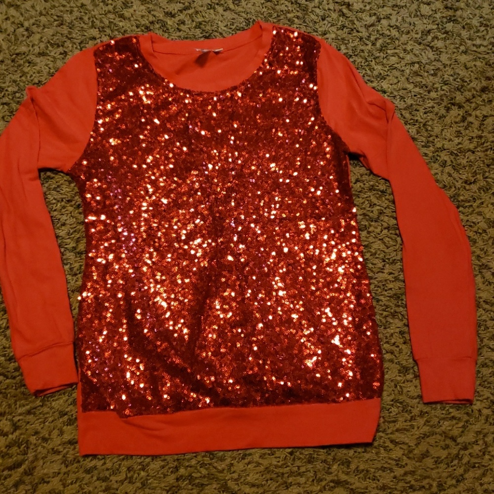 Holiday sequin top